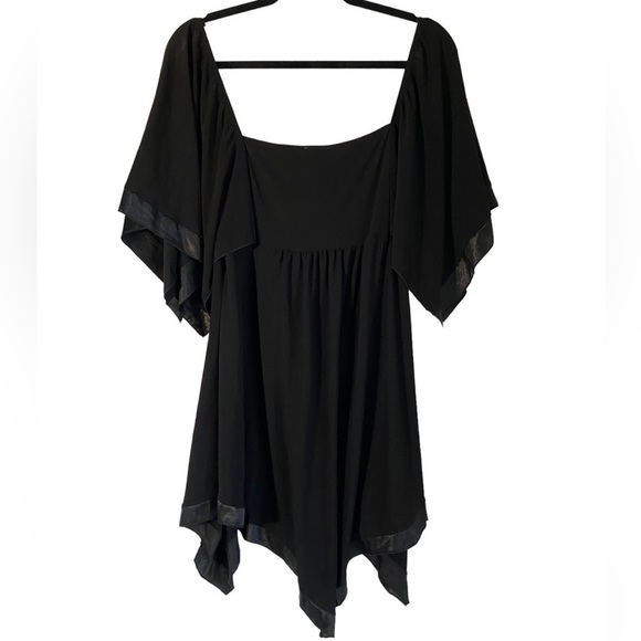 Dots Tunic Top Small Women’s Black Stretch Knit Whimsigoth Witchy Fairy Goth - Picture 11 of 11